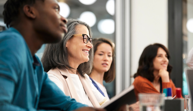 People in a training class