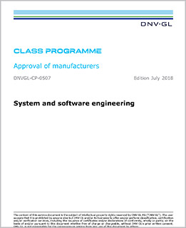 Approval of manufacturers | System &amp; software engineering CP-0507