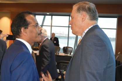 DNV GLs' Anthony DSouza, Executive Vice President and Washington State Governor Jay Inlsee’s 