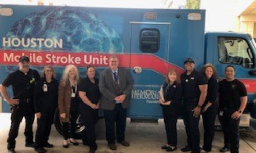 Members of the DNV stroke survey team with the Memorial Hermann Mobile Stroke Unit team