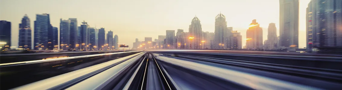 Rail System into the city at dawn as Banner Image for Changes to the ISO/TS 16949 Standards