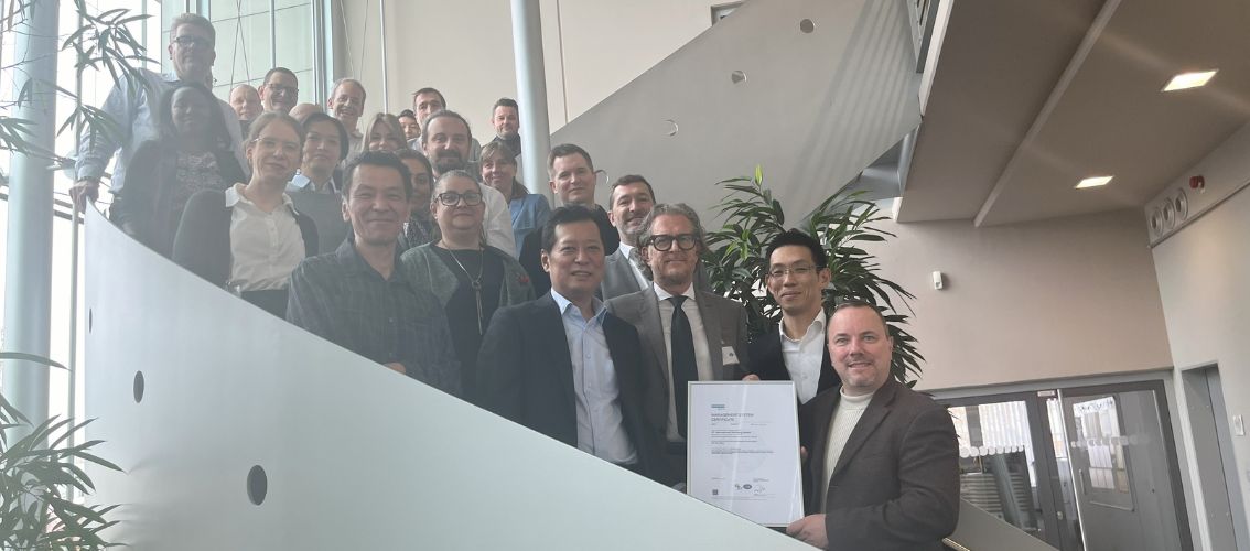 JTI ceremonial presentation of the ISO 9001 certificate